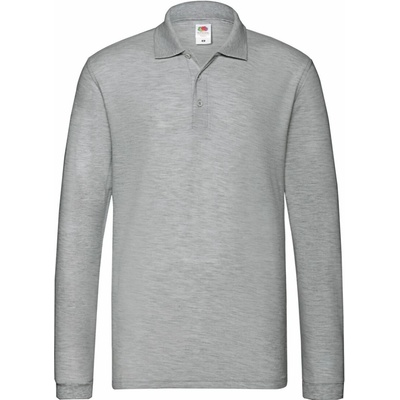 Fruit of the Loom PREMIUM POLO LSL Pánská polokošile s dlouhým rukávem ledově šedá