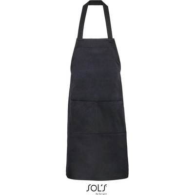 SOL's Collection Zástěra Gamma s laclem bio COT25356900299-black Černá