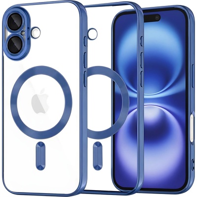 Techsuit Luxury Crystal MagSafe калъф за Apple iPhone 16 - Тъмносин KP38093 (38093)