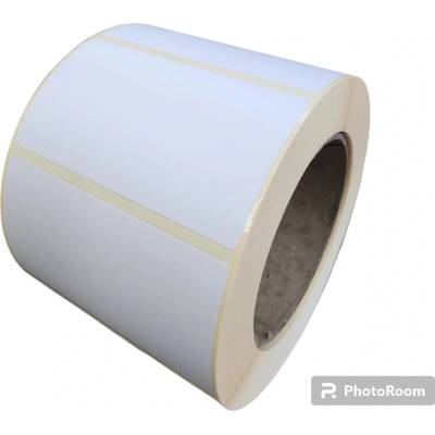 Papierová Etiketa 90 mm x 50 mm, Matný papier, Biela, Dutinka 76 mm, 1000 ks/kotúč, Permanentné lepidlo, Priemer kotúča 123 mm