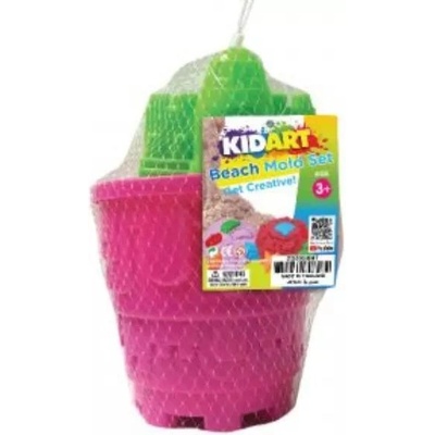 Kid Art Kid Art: Комплект за плаж, Кинетичен пясък с 6 форми - червен (DS500/6MT)