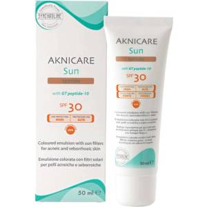Synchroline Aknicare Тониран слънцезащитен крем за лице за мазна кожа, SPF30, 50 ml - baby