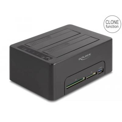 Delock 2x SATA HDD / SSD külső dokkoló fekete (64183) (delock64183) (delock64183)