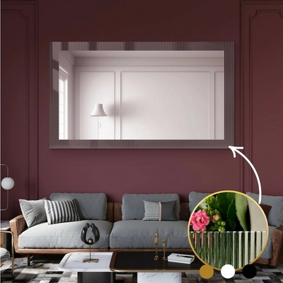Alfaram Dekoratívne obdĺžnikové zrkadlo na ornamentálnom skle Visiosun Classic - LUXORA CLARITY 60x120