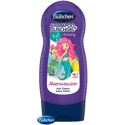 Bübchen Kids šampón a sprchovací gél 2v1 Malá morská panna 230 ml