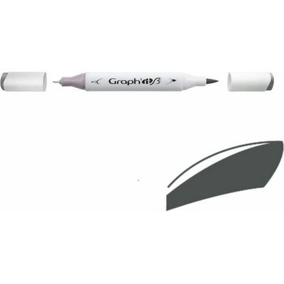 Lihová fixa GRAPH'IT oboustranná Brush & Fine, Neutral Grey 7