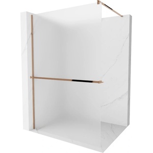 Mexen Kioto+ душ преграда с рафт Walk-in 90 x 200 см, матирано стъкло, розово злато (800-090-121-60-30)