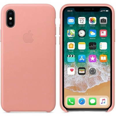Apple Оригинален гръб Apple Leather Cover за iPhone X/XS - Pink Sand, MRGH2ZM/A