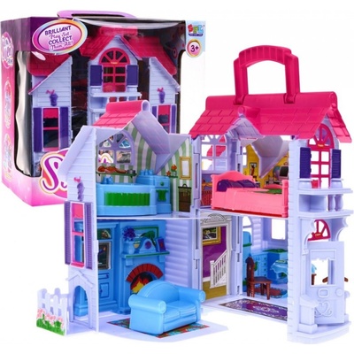 RKToys Rozkládací domeček s figurkami Bílofialový
