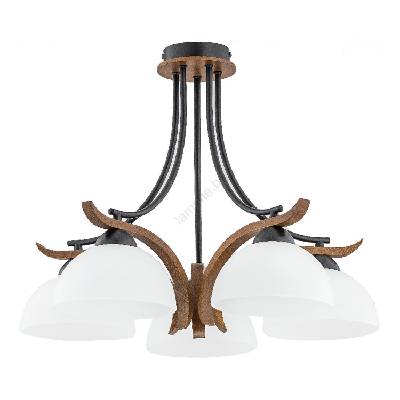 Полилей за повърхностен монтаж BAFIA 5xE27/15W/230V кафяв (ALF26125)