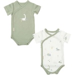Bimbidreams Комплект бодита с къс ръкав Bimbidreams - Trex, 2 броя, 0-1 м, White/Green (8499000799304) - baby