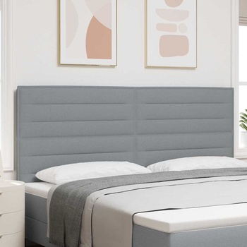 vidaXL LED глава с LED ленти с таблото Светлосиво 200 cm текстил (3338307)