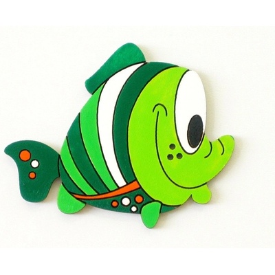 DEKORACE NA ZEĎ RYBA ZELENÁ 11,5cm (balení 3ks)