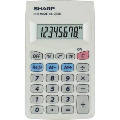 SHARP Kalkulačka, kapesní, 8 místný displej, SHARP EL-233S