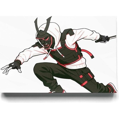 KRAFTHOUSE.EU Shadow Ronin – moderní anime samuraj na plátně | 100% bavlna | Různé rozměry Velikost: 150 x 100 cm Shadow Ronin – anime samuraj na plátně | Moderní obraz pro herny a pokoje