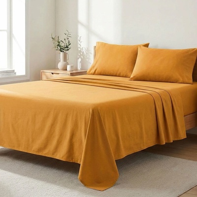 Bellatex Plátěné prostěradlo plachta žlutě syté 150x230