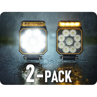 KAMAR LED COUVACÍ + VÝSTRAŽNÉ SVĚTLO, 10W+4W, 900LM/2-PACK! [L2500] – Zboží Mobilmania