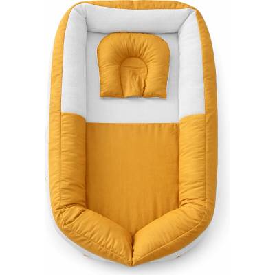 Babyhome Бебешко гнездо с 3d дишаща мембрана и възглавничка Цвят ГОРЧИЦА
