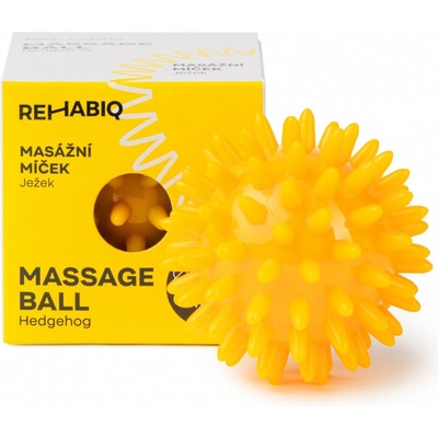Rehabiq Masážna loptička ježko žltý, 6 cm