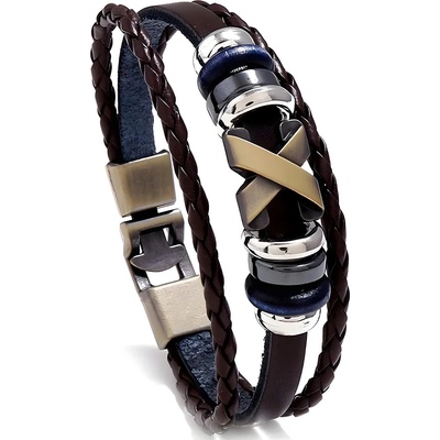 HARAHU Мъжки Гривна World - Тип - Черен / Златен / 23см KP34329 (WO-34329)