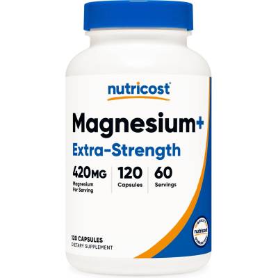 Nutricost Magnesium+ Extra Strength, 120 капсули, Nutricost (67208 (332101) NC)