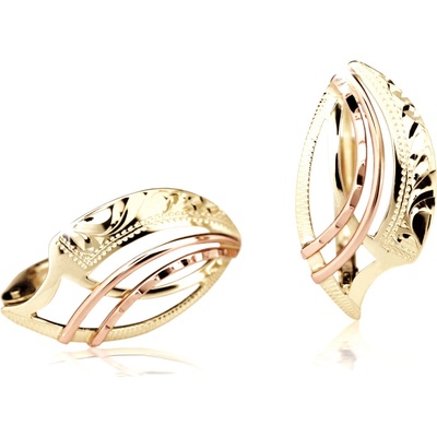 Cutie Jewellery - gold Zlaté ručně porývané náušnice M423