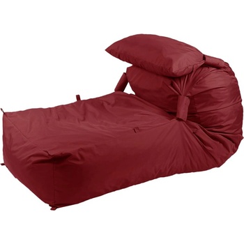 Pufrelax Пуф легло и декоративна възглавница Yoga XL, мемори микс, водоустойчив, Червен