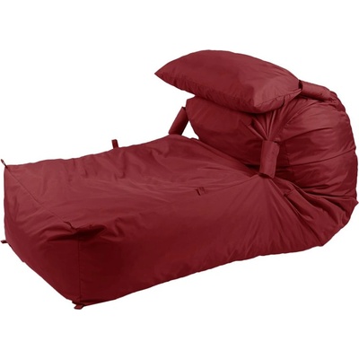 Pufrelax Пуф легло и декоративна възглавница Yoga XL, мемори микс, водоустойчив, Червен