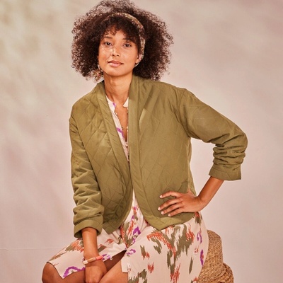 Blancheporte bunda s kimono golierom khaki