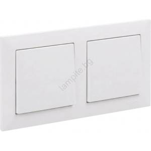 Legrand - Двоен еднополюсен ключ č. 1 с рамка SUNO бял (LR0086B)