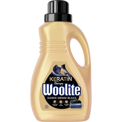 Woolite Dark Black Denim Prací gél džínsovinu tmavá čierna bielizeň oživuje farby 900 ml 15 PD