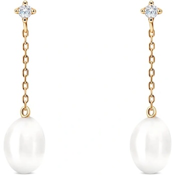 SAVICKI Обеци Célamare: злато, перли, бели сапфири