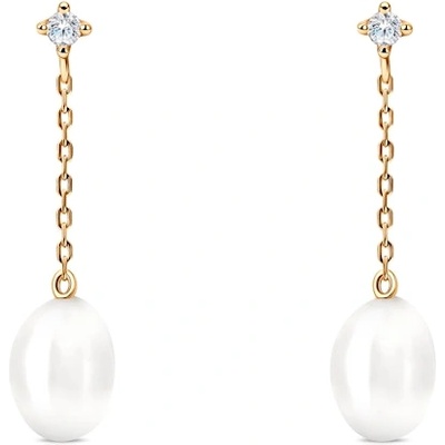 SAVICKI Обеци Célamare: злато, перли, бели сапфири