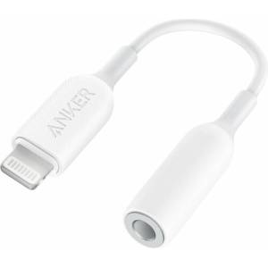 Anker Адаптер Anker от Lightning към 3.5mm аудио жак, 0.1m, бял (A8193H21)