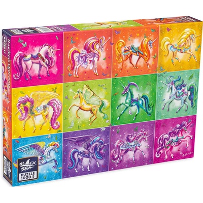 Black Sea Пъзел Black Sea Premium от 1000 части - Цветни еднорози (BS72217)