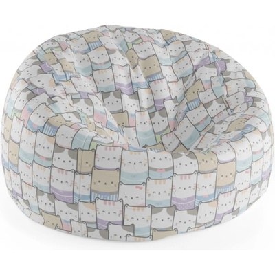 Sablio sedací vak Cocoon kreslená koťátka 115 x 75 cm x 45 cm