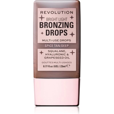 Revolution Bright Light Bronzing Drops течен бронзант цвят Deep Bronze Spice 23ml