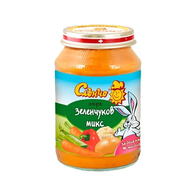 Слънчо пюре зеленчуков микс - 190 г