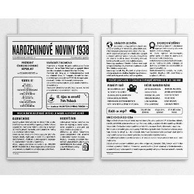 Narozeninové noviny rok 1938 - dvoustranné