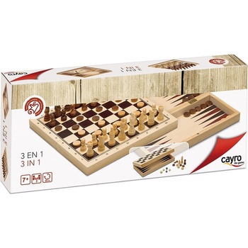 Juguetes Cayro Комплект настолни игри 3 в 1 - Шах, Табла и Дама (c648)