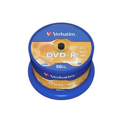 DVD-R диск Verbatim, 4.7 GB, 16x, AZO покритие, 4.7 GB, 16X, 50 броя в шпиндел, office1_2065200059
