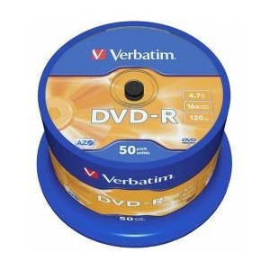 Verbatim DVD-R диск Verbatim, 4.7 GB, 16x, AZO покритие, 4.7 GB, 16X, 50 броя в шпиндел, office1_2065200059