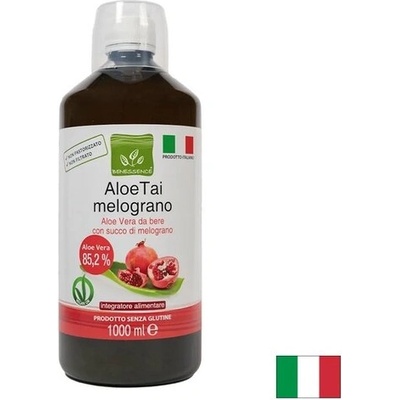 Benessence Алое вера (сок и пулпа от лист) + сок от нар - Имунитет, храносмилане, антиоксидантна защита. 1 литър, 20 дози (790430 (t07) natura)