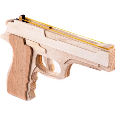 Smart Baby Дървена играчка Smart Baby - Пистолет с ластици (ACT169)