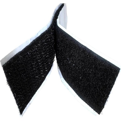 Pásek na suchý zip s lepidlem černý 2x10 cm, šířka 20 mm