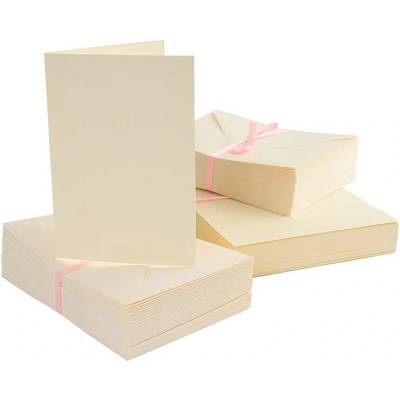 Docrafts Obálka a přání A6 krémové 100ks 240g/m2