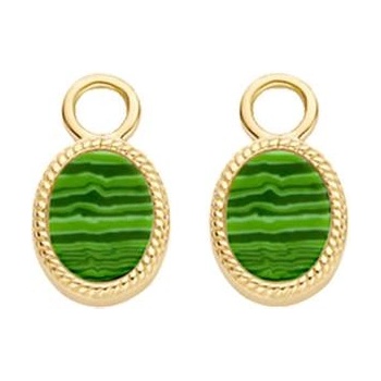 Blush Златни висулки за обеци с малахит Blush 9078YMA (9078YMA)