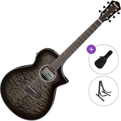Ibanez AEWC16QA-TKH Standard SET Transparent Black Sunburst Електро-акустична китара Джъмбо
