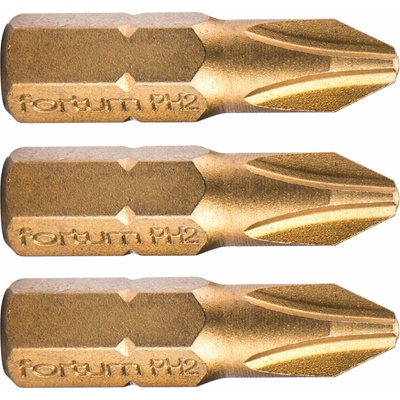 hrot křížový phillips sada 3 ks PH 2 x 25 mm titan
