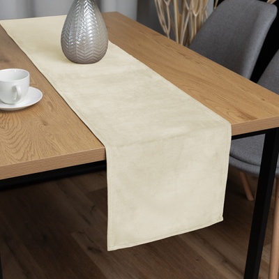 Biante Zamatový behúň Velvet Prémium SVP-003 Smotanový 35x120cm